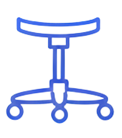 Icono de una silla elebada color azul